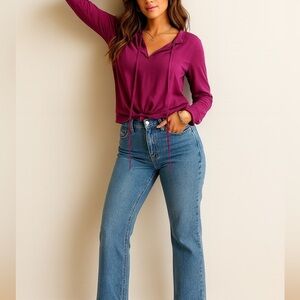 Kasper Fuchsia Long Sleeve Blouse